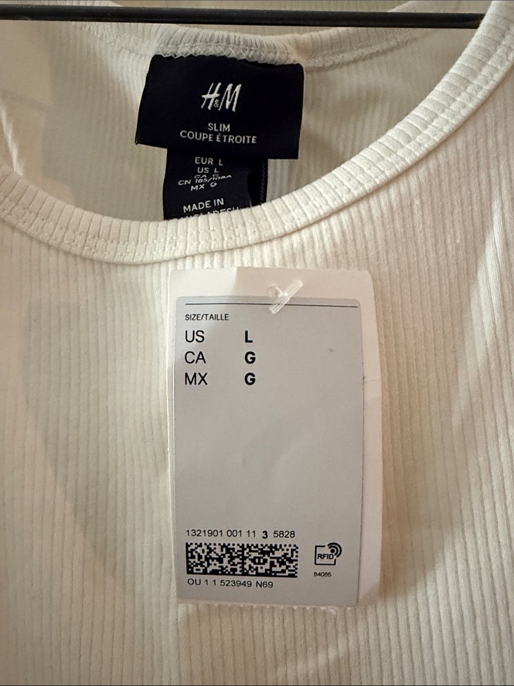 H&M White Ribbed Tank Top - Picture 3 of 3